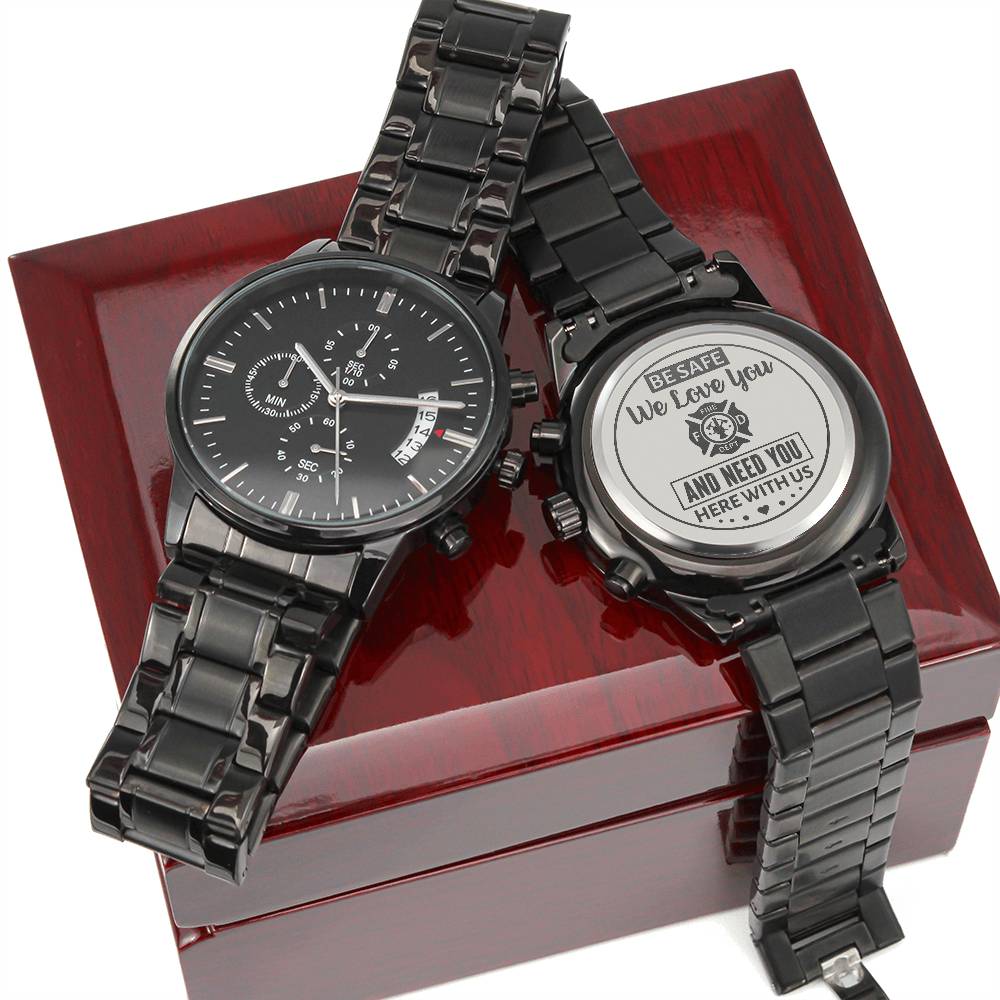 To My Firefighter Husband Need You Here With Us (Charcoal Black) – Men&