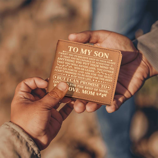 To My Son Promise (Yellow) – Leather Wallet