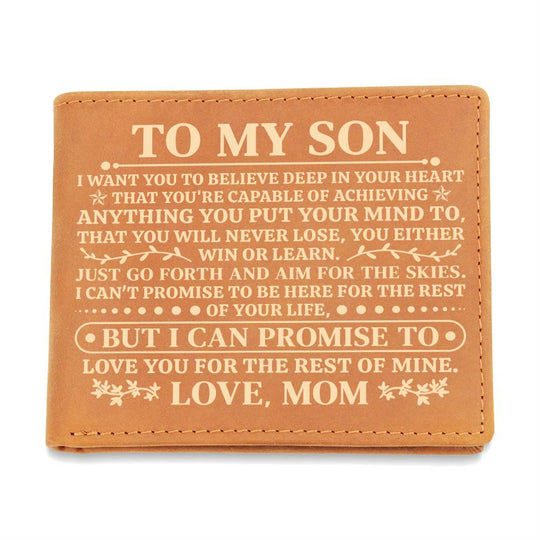 To My Son Promise (Yellow) – Leather Wallet