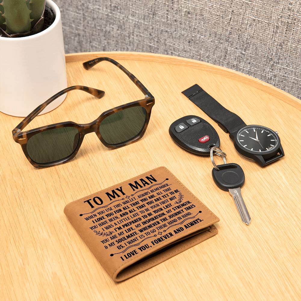 To My Man Inspiration (Black) – Leather Wallet