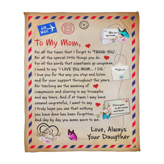 To My Mom Thank You – Coral Fleece Blanket