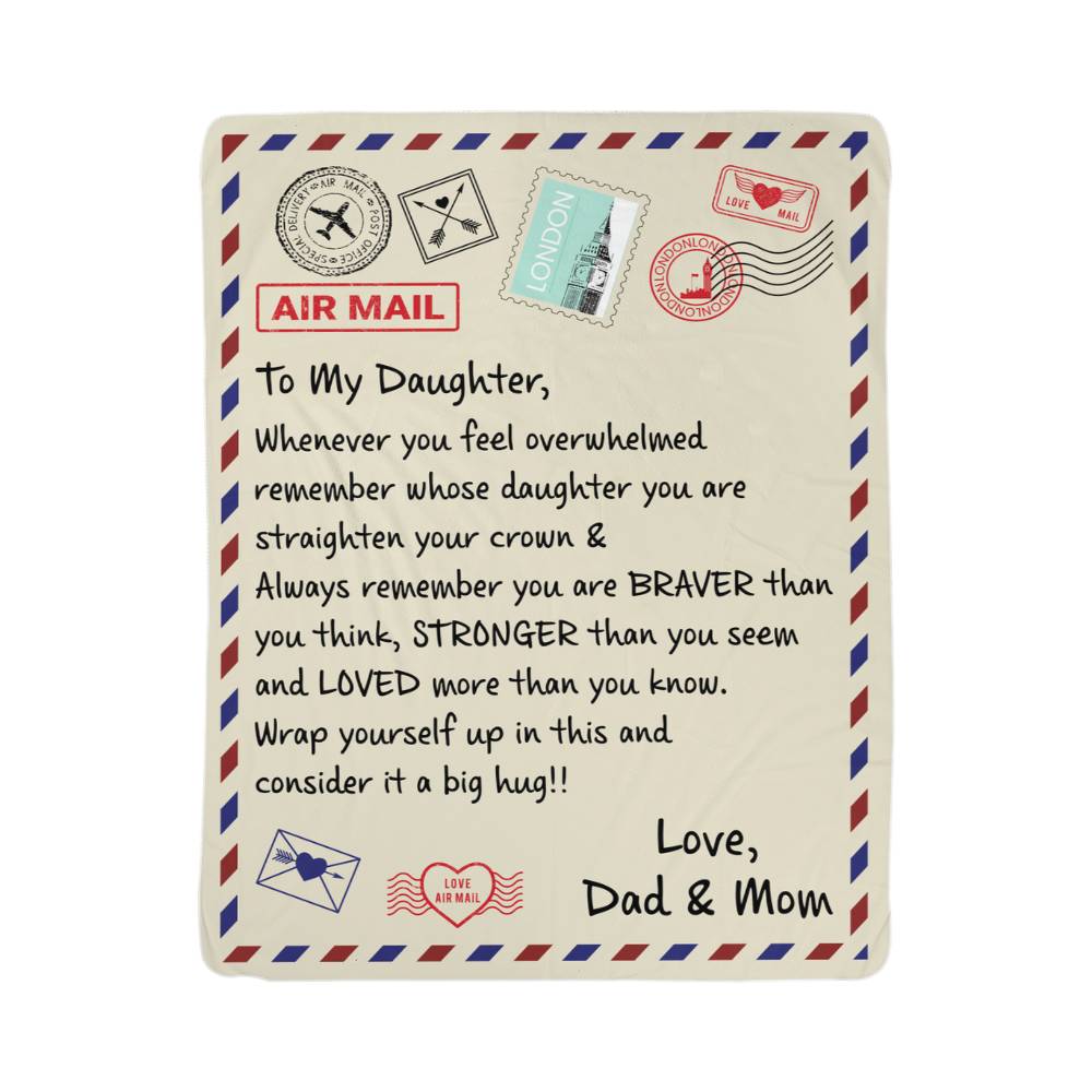 To My Daughter Loved (From Dad &amp; Mom) – Sherpa Fleece Blanket