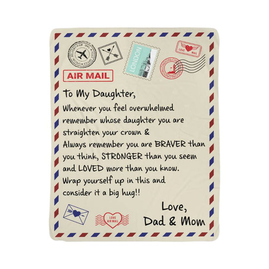 To My Daughter Loved (From Dad &amp; Mom) – Sherpa Fleece Blanket