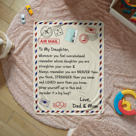 To My Daughter Loved (From Dad &amp; Mom) – Sherpa Fleece Blanket