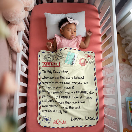 To My Daughter Braver (From Dad) – Sherpa Fleece Blanket