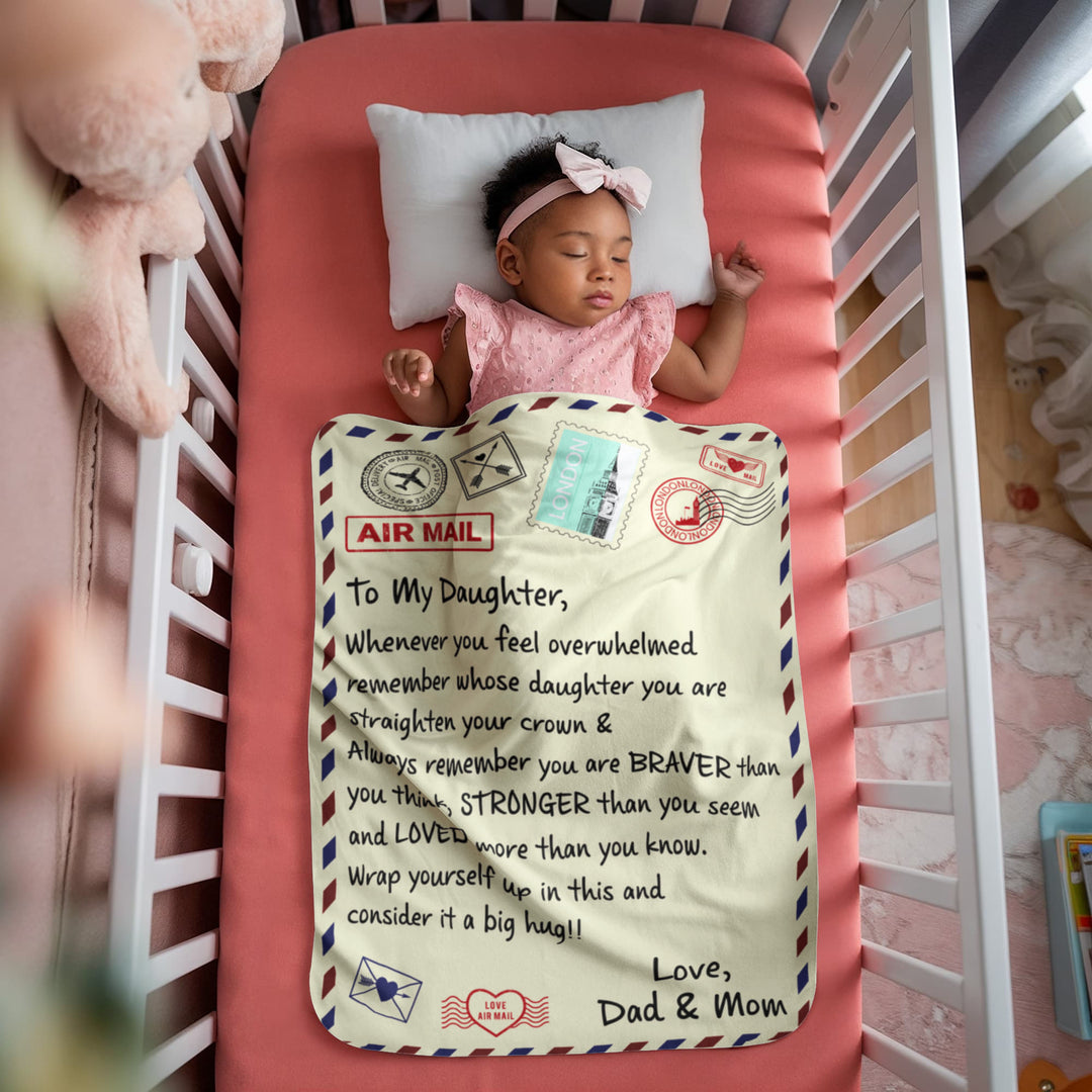 To My Daughter Loved (From Dad &amp; Mom) – Sherpa Fleece Blanket