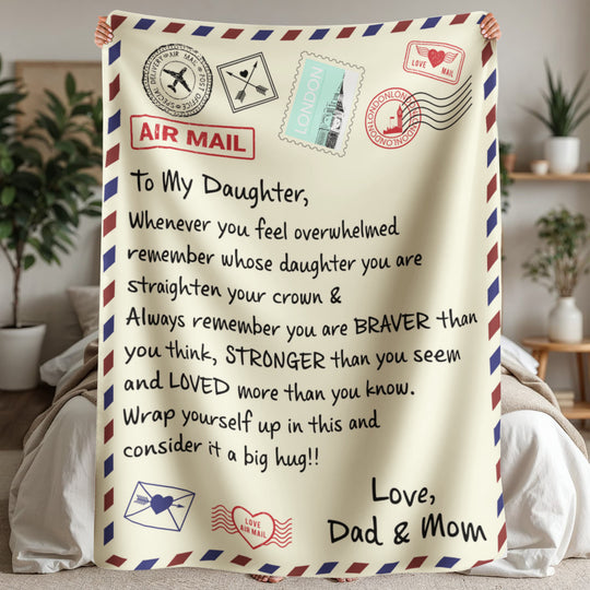To My Daughter Loved (From Dad &amp; Mom) – Sherpa Fleece Blanket