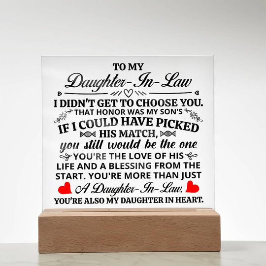 To My Daughter-in-Law Honor – Acrylic Square